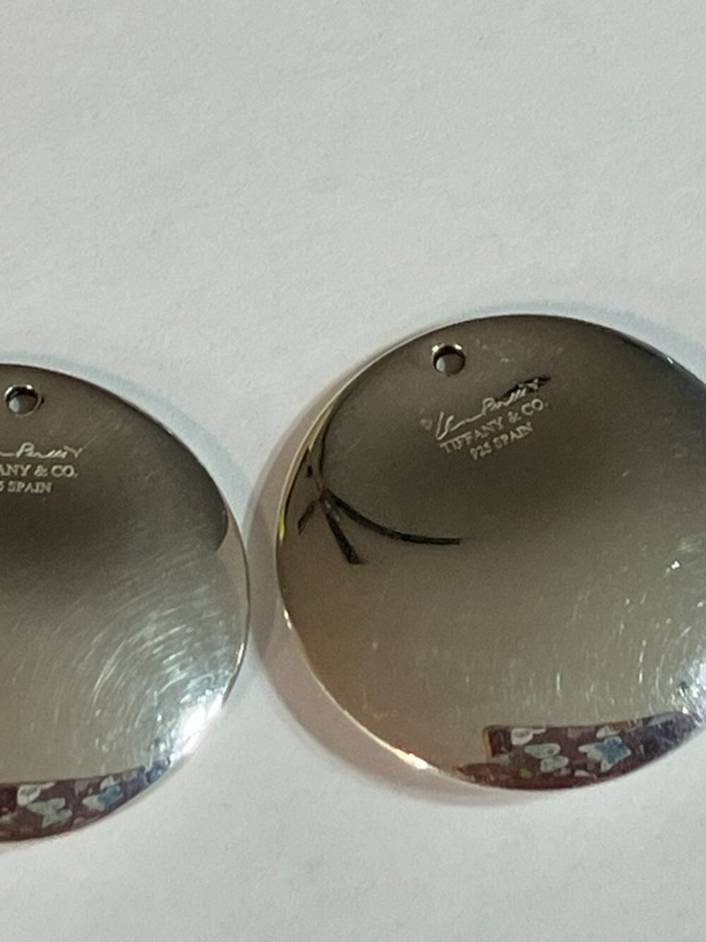 Tiffany & Co Sterling Silver 925 Elsa Peretti Disc Earrings No Hooks - Picture 3 of 9